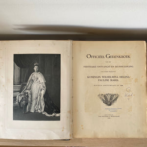 Gedenkboek inhuldiging Koningin Wilhelmina 1898